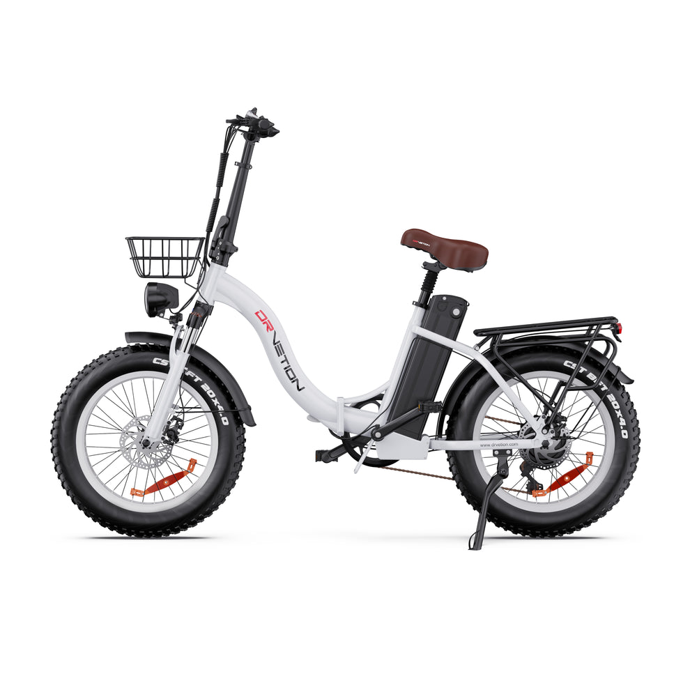 DRVETION CT20 20" Fat Tires Folding Electric Bike 750W Motor 48V 10Ah/15Ah/20Ah Battery