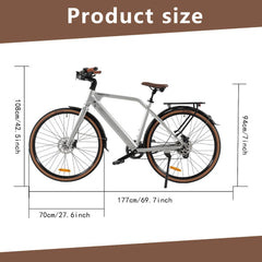 CMACEWHEEL F700-2 | 250W Removable Battery City Commuter Electric Bike Torque Sensor 700C tires