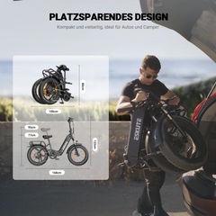 ESKUTE Star 20" Fat Tire Folding Electric Bike 250W Motor 36V 25Ah Battery