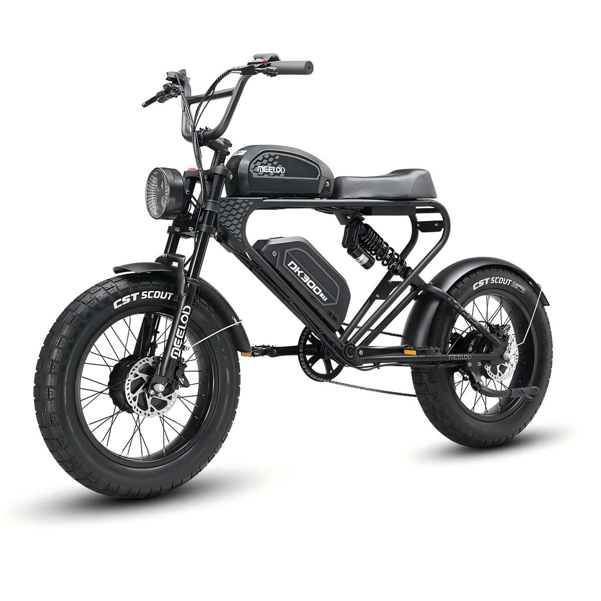 MEELOD DK300 MAX 20" Retro Moped Style Electric Bike 2400W Peak Dual Motors 48V 20Ah Dual Batteries