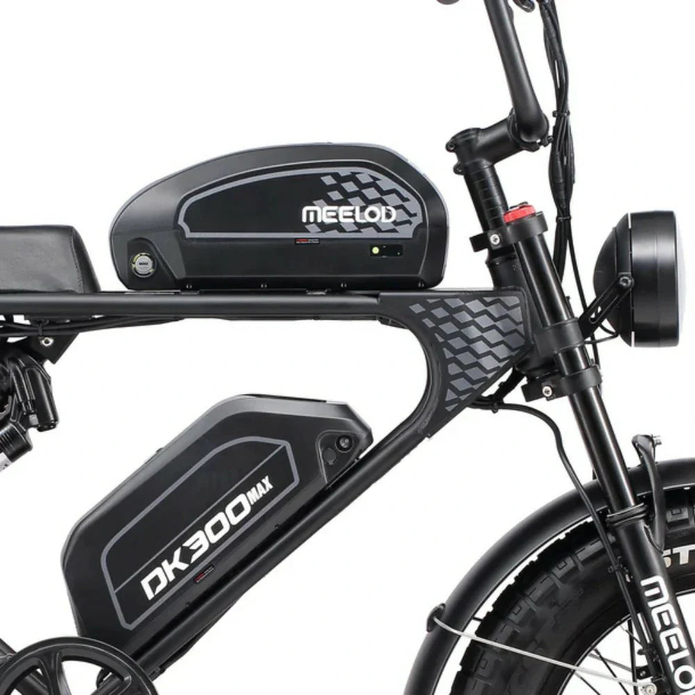 MEELOD DK300 MAX 20" Retro Moped Style Electric Bike 2400W Peak Dual Motors 48V 20Ah Dual Batteries