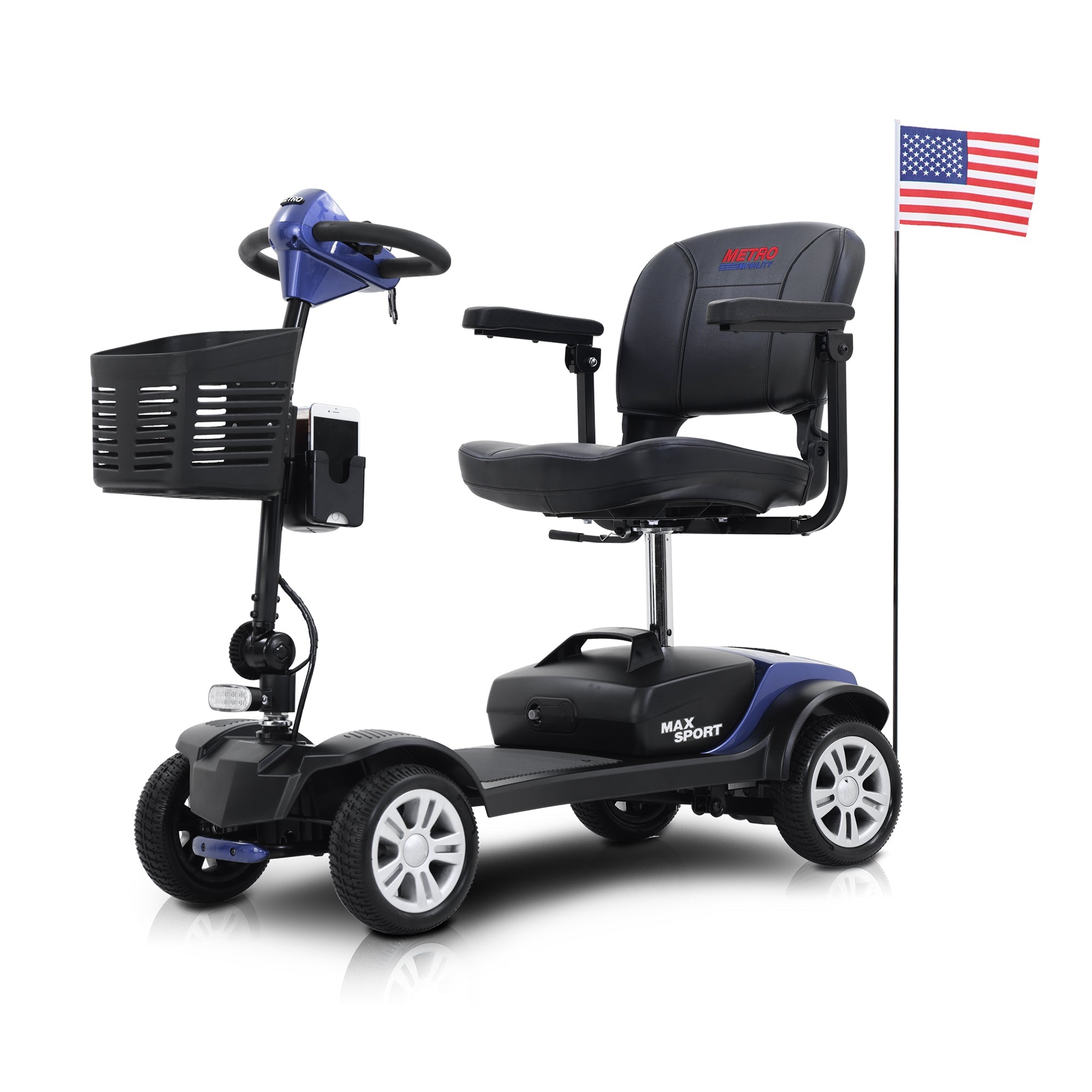 METRO MOBILITY MAX SPORT 9" 4 Wheel Electric Mobility Scooter  300W Motor 24V 12Ah Battery
