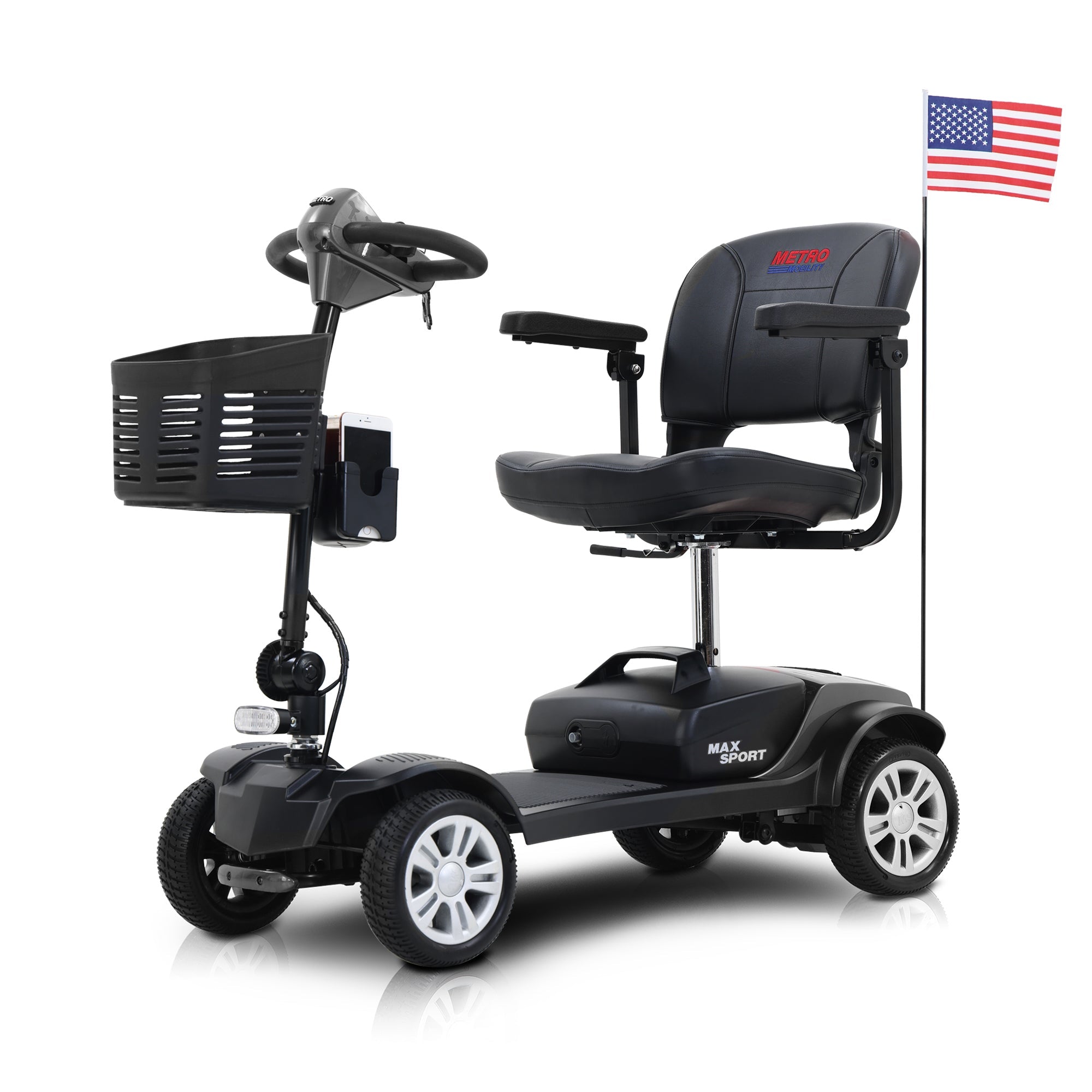 METRO MOBILITY MAX SPORT 9" 4 Wheel Electric Mobility Scooter  300W Motor 24V 12Ah Battery