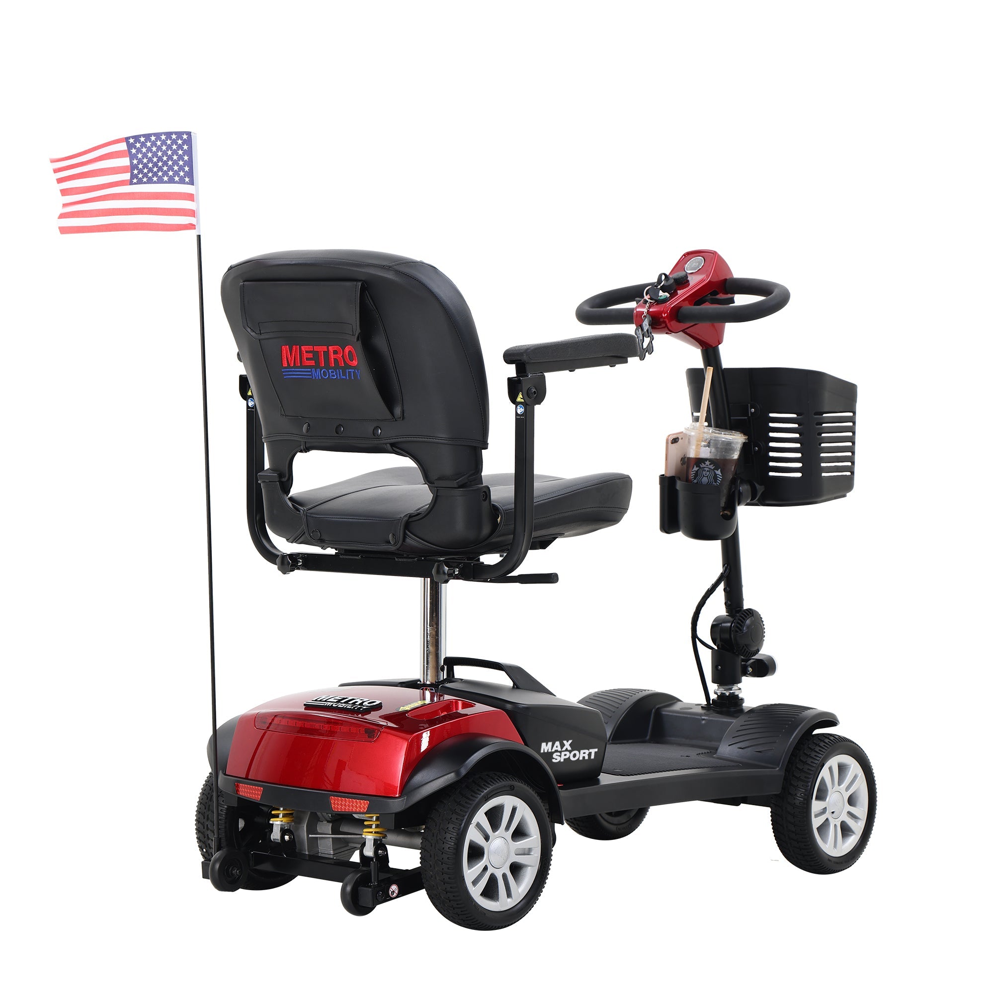 METRO MOBILITY MAX SPORT 9" 4 Wheel Electric Mobility Scooter  300W Motor 24V 12Ah Battery