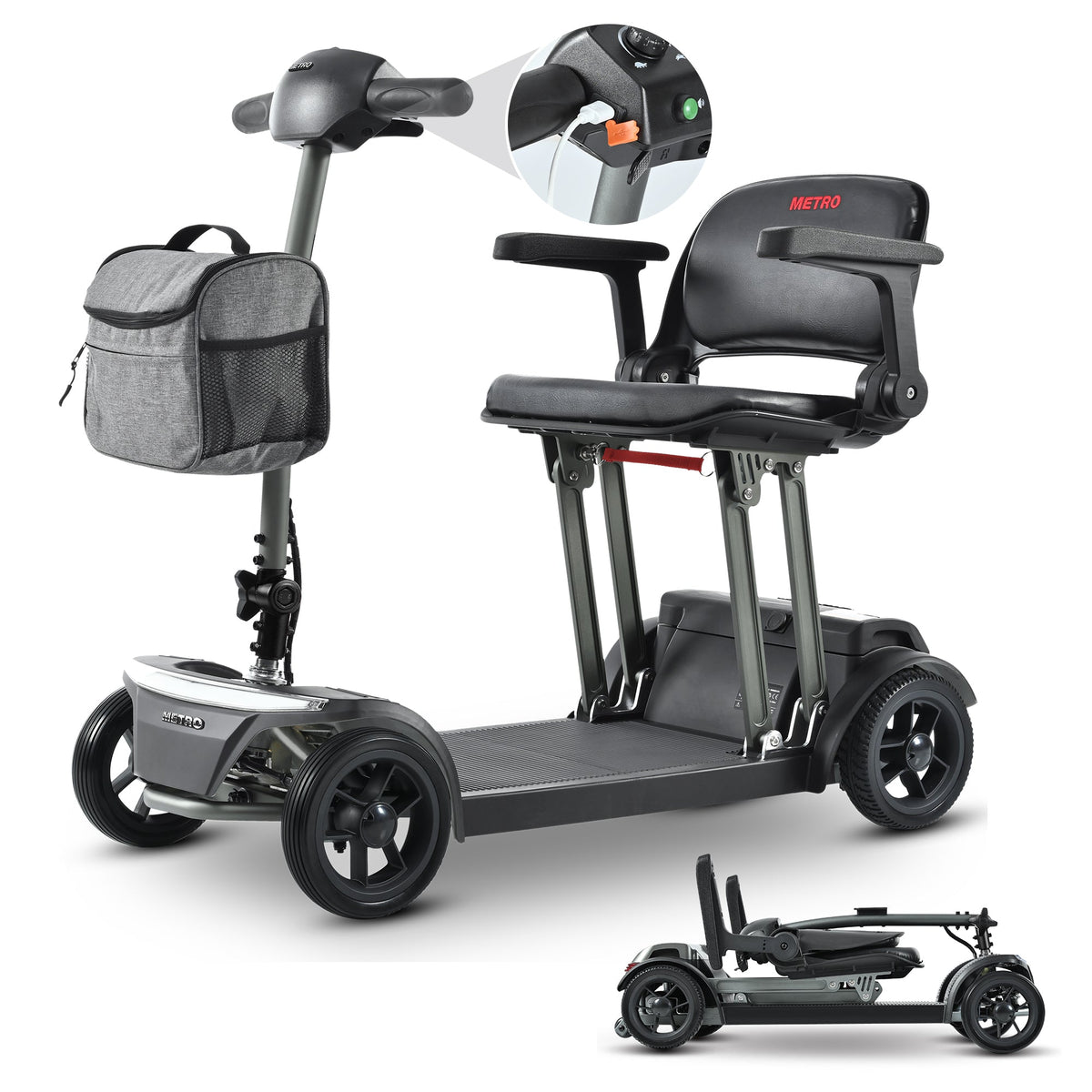 METRO MOBILITY AIR TRAVELLER 8" 4 Wheel Mobility Scooter 180W Motor 24V 20Ah Battery