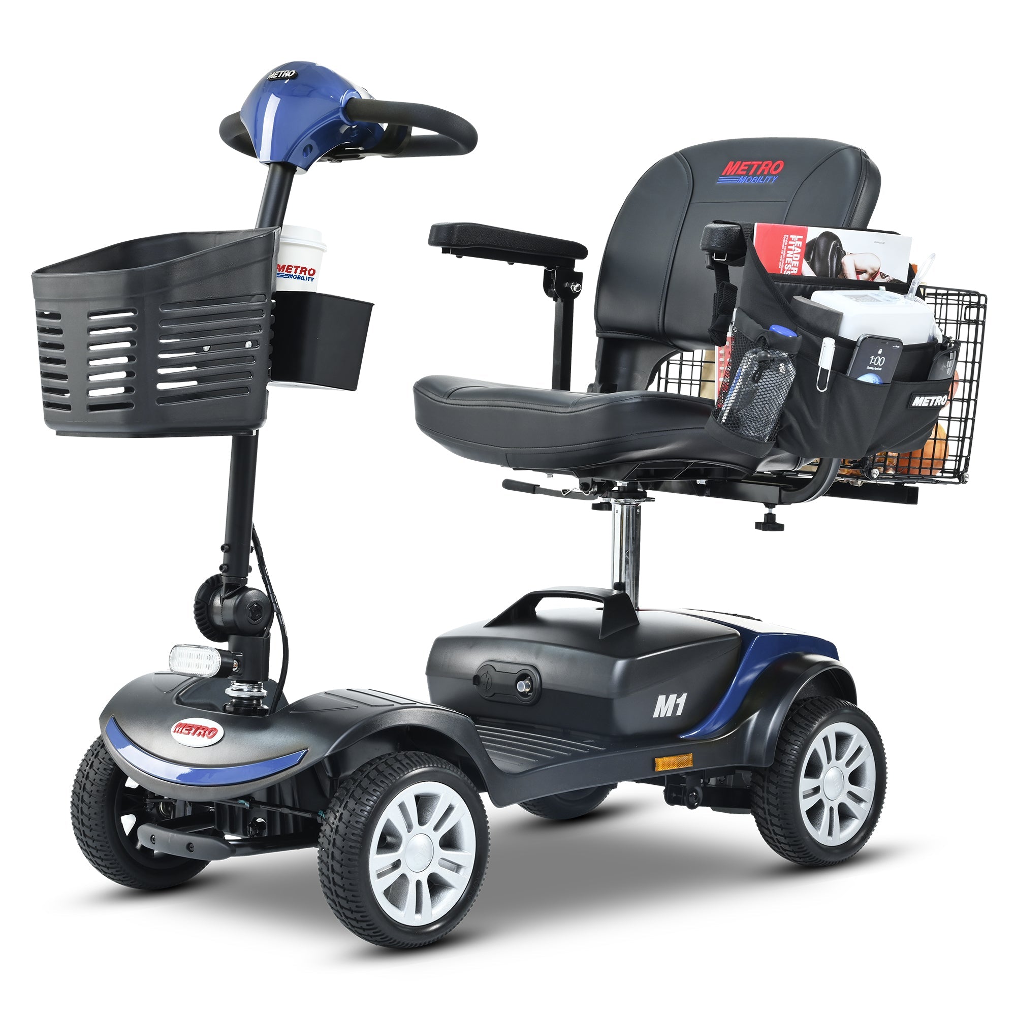 METRO MOBILITY M1 9" 4 Wheel Mobility Electric Wheelchairs 300W Motor 24V 12Ah Battery