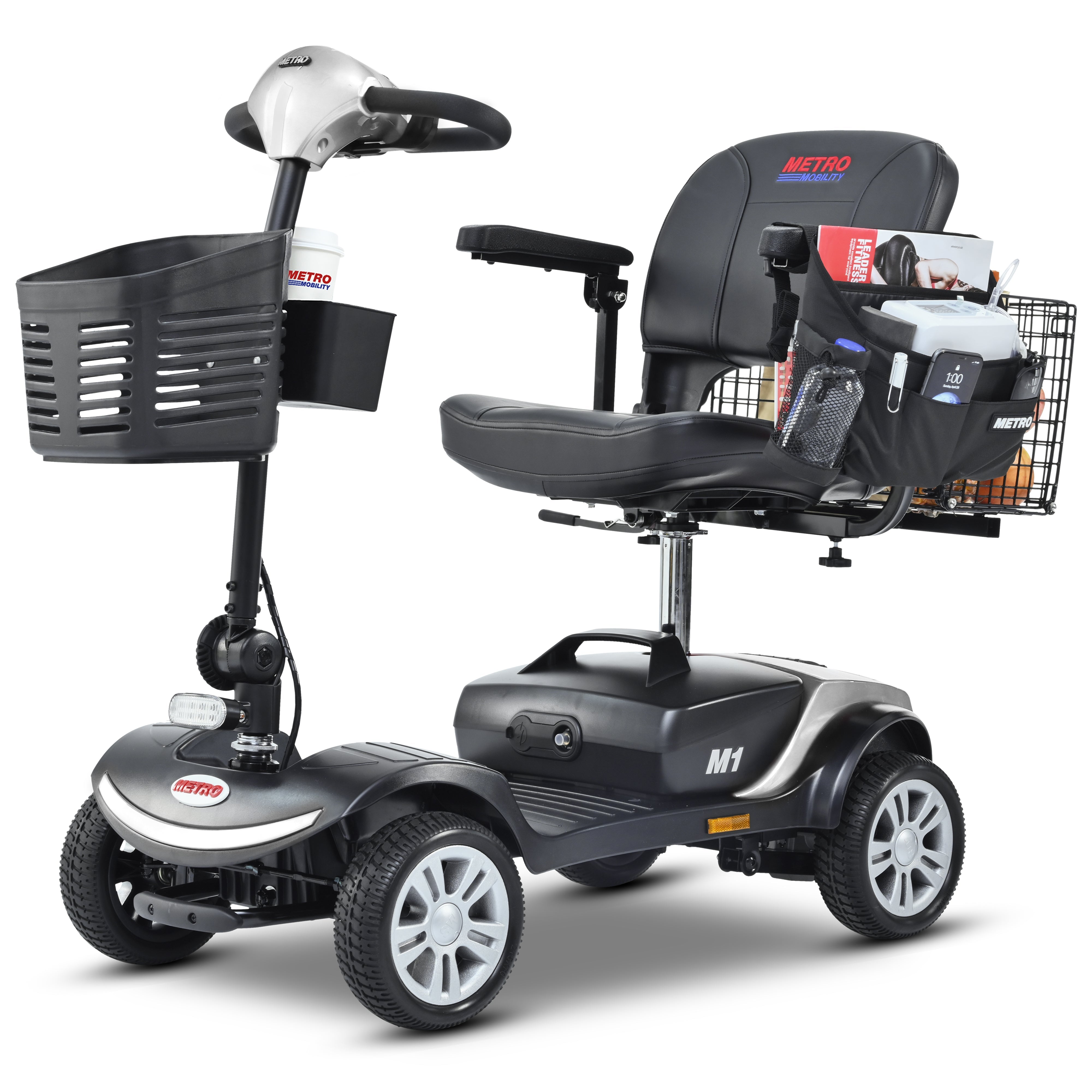 METRO MOBILITY M1 9" 4 Wheel Mobility Electric Wheelchairs 300W Motor 24V 12Ah Battery
