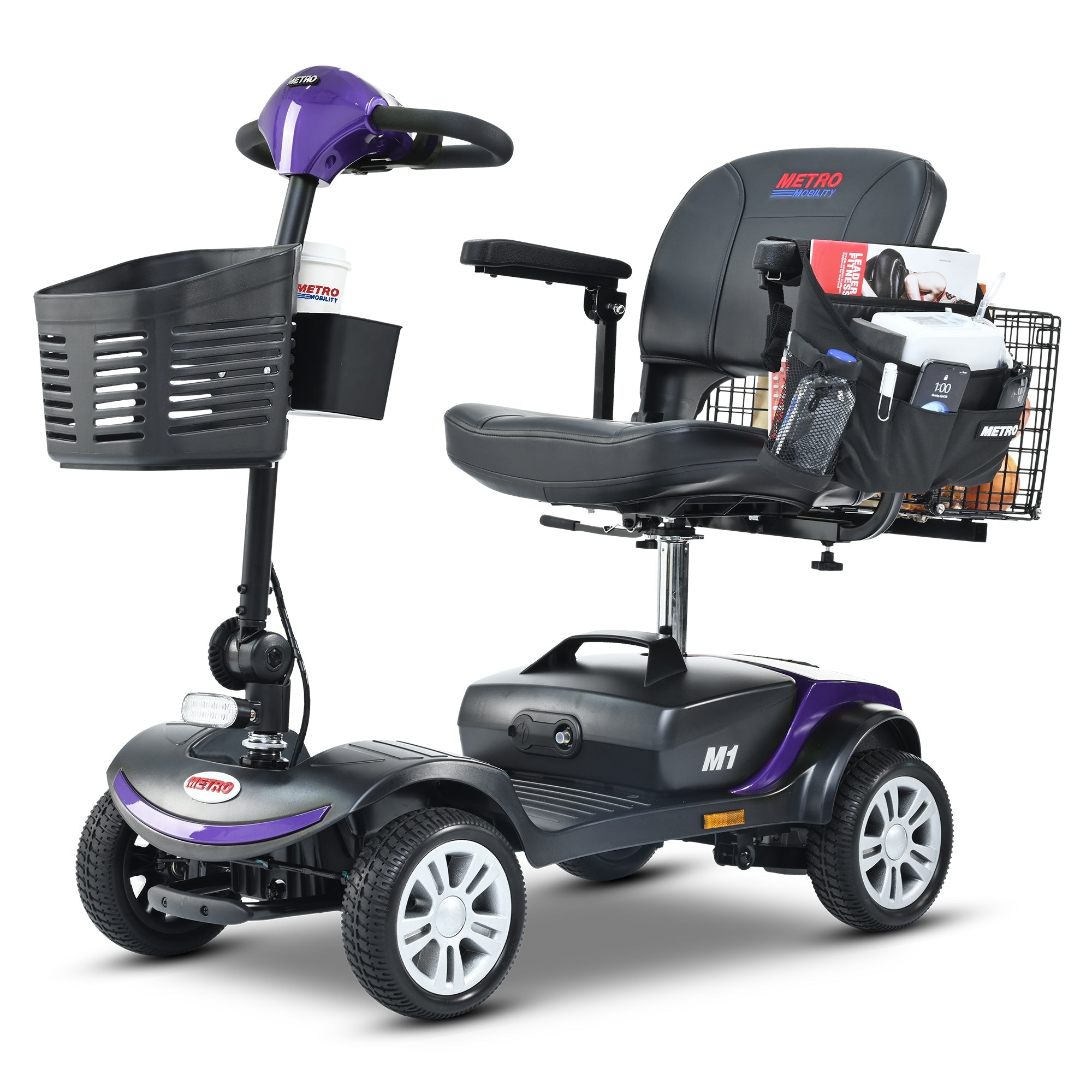 METRO MOBILITY M1 9" 4 Wheel Mobility Electric Wheelchairs 300W Motor 24V 12Ah Battery