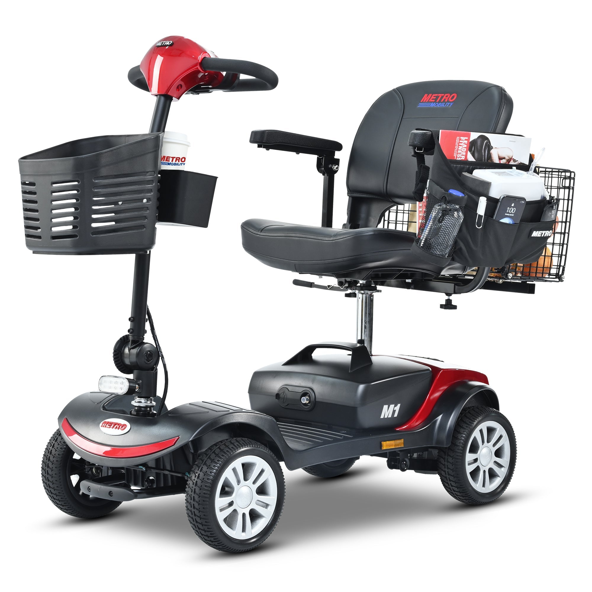 METRO MOBILITY M1 9" 4 Wheel Mobility Electric Wheelchairs 300W Motor 24V 12Ah Battery