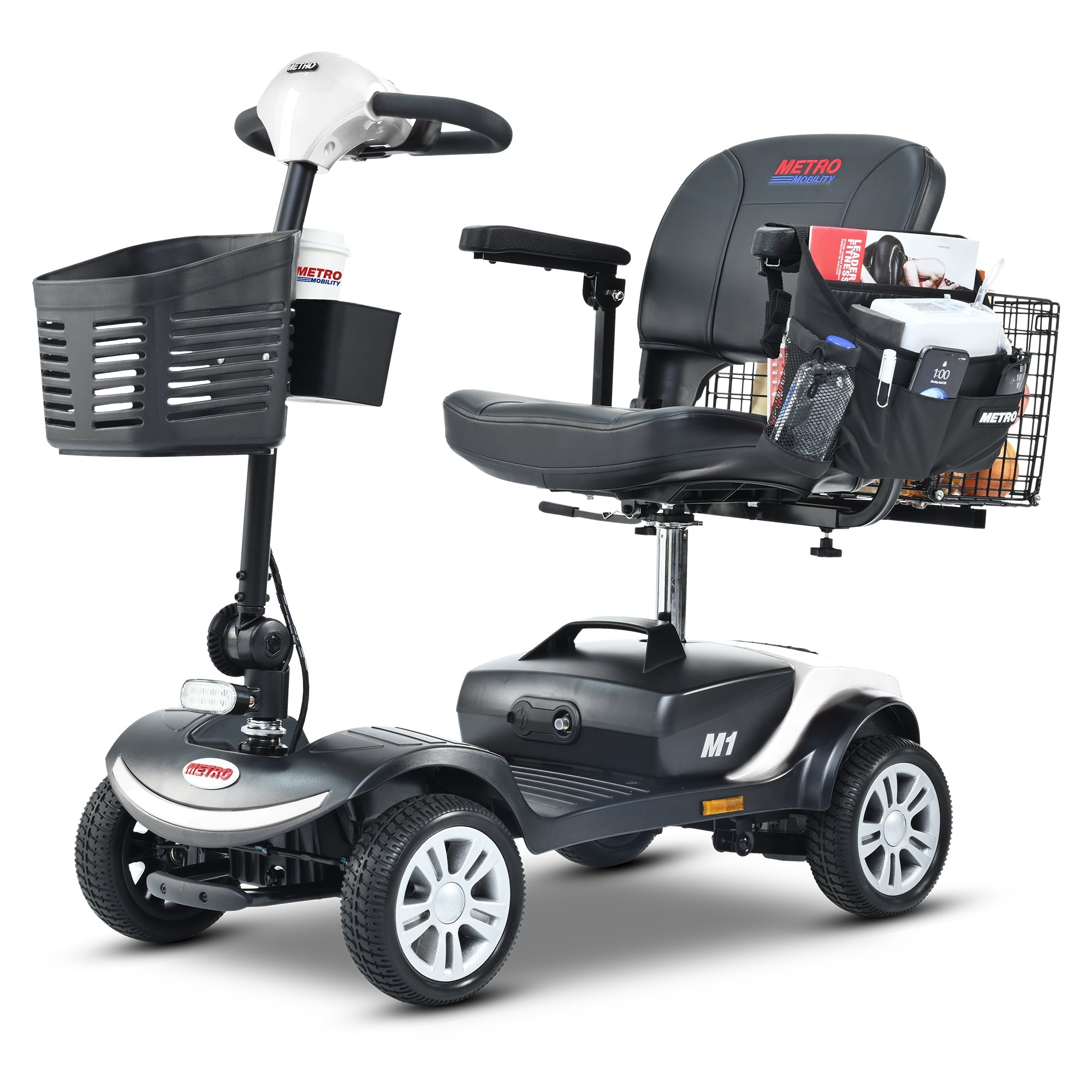 METRO MOBILITY M1 9" 4 Wheel Mobility Electric Wheelchairs 300W Motor 24V 12Ah Battery