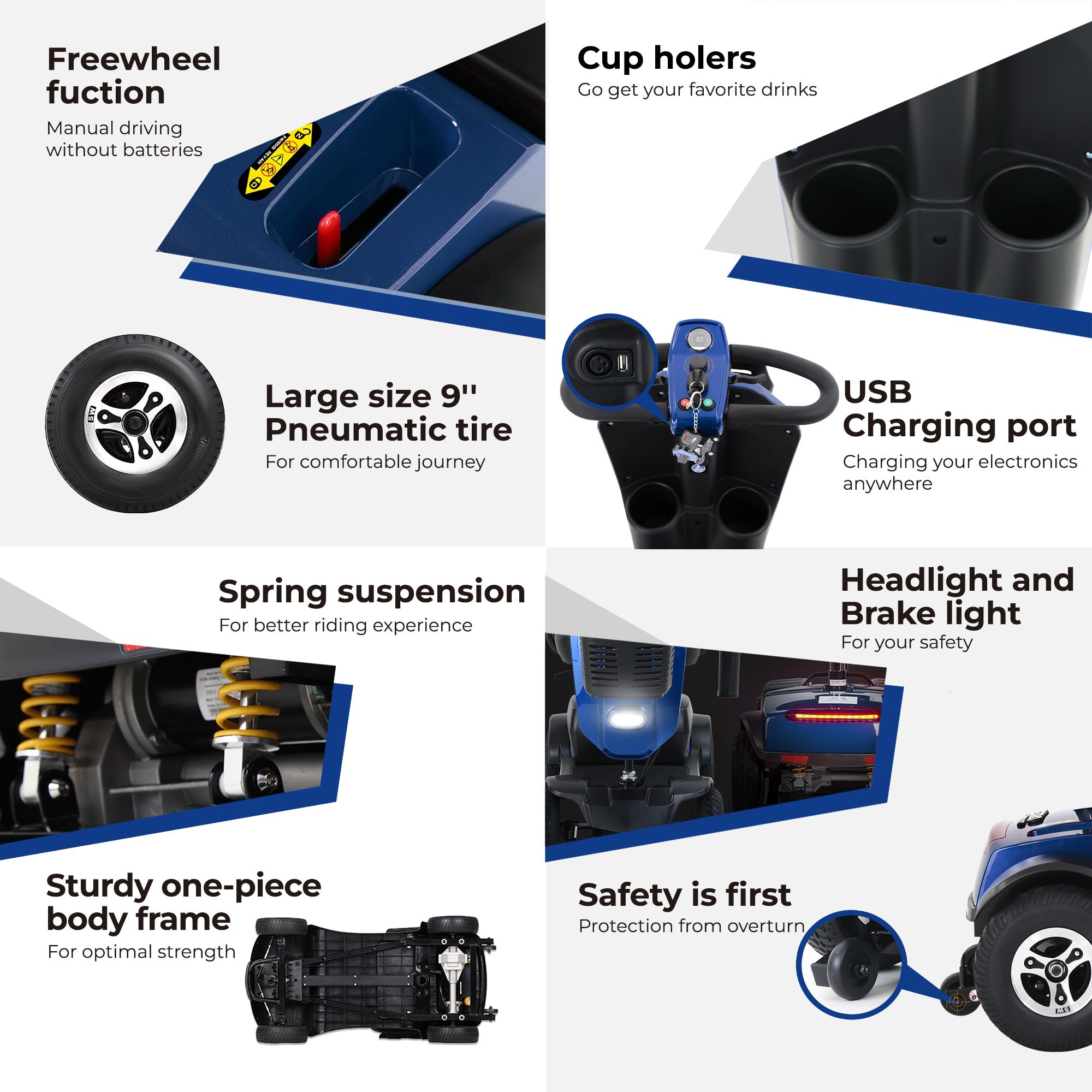 METRO MOBILITY MAX PLUS 9" 4 Wheel Electric Mobility Scooter  300W Motor 24V 20Ah Battery (German Version)