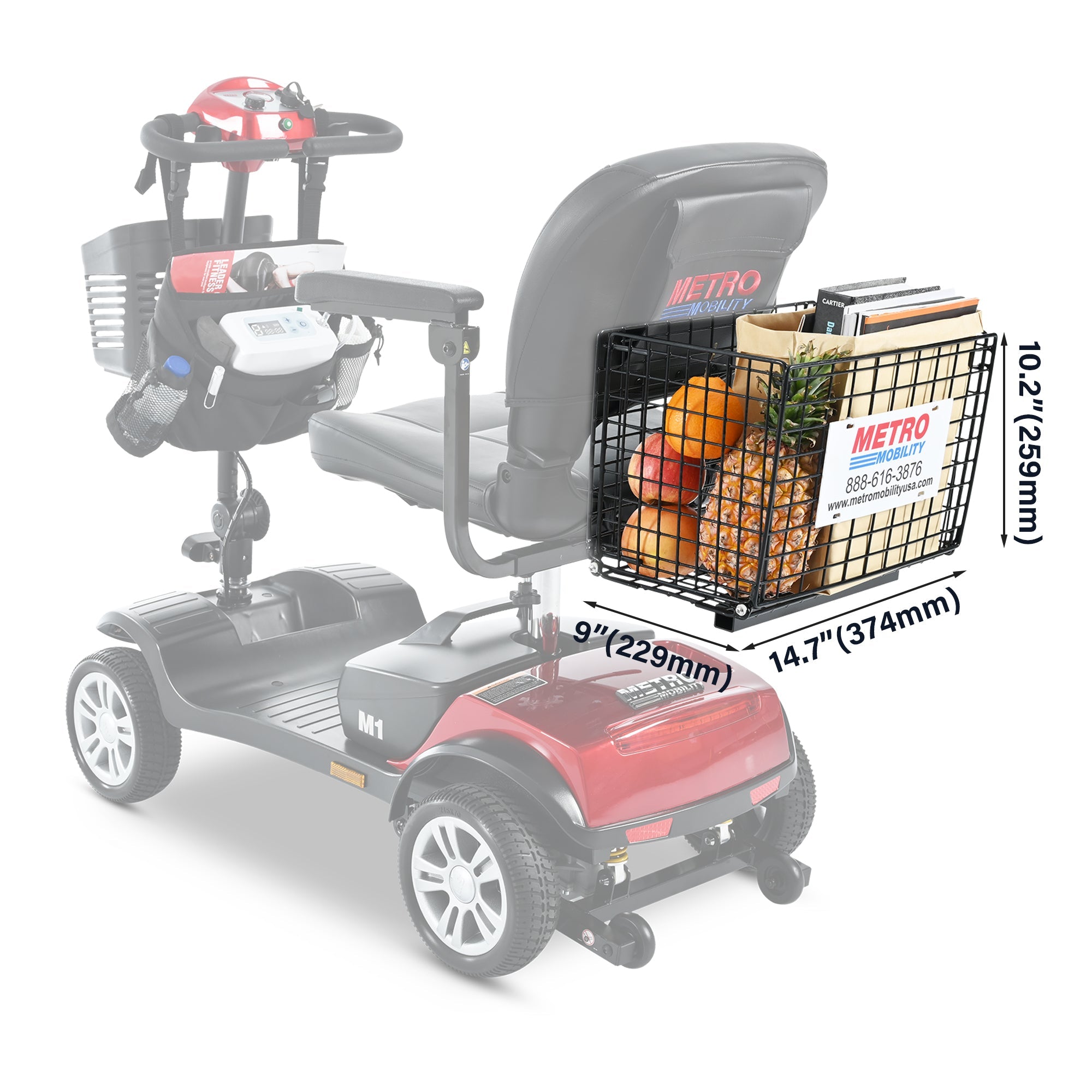 METRO MOBILITY M1 9" 4 Wheel Mobility Electric Wheelchairs 300W Motor 24V 12Ah Battery
