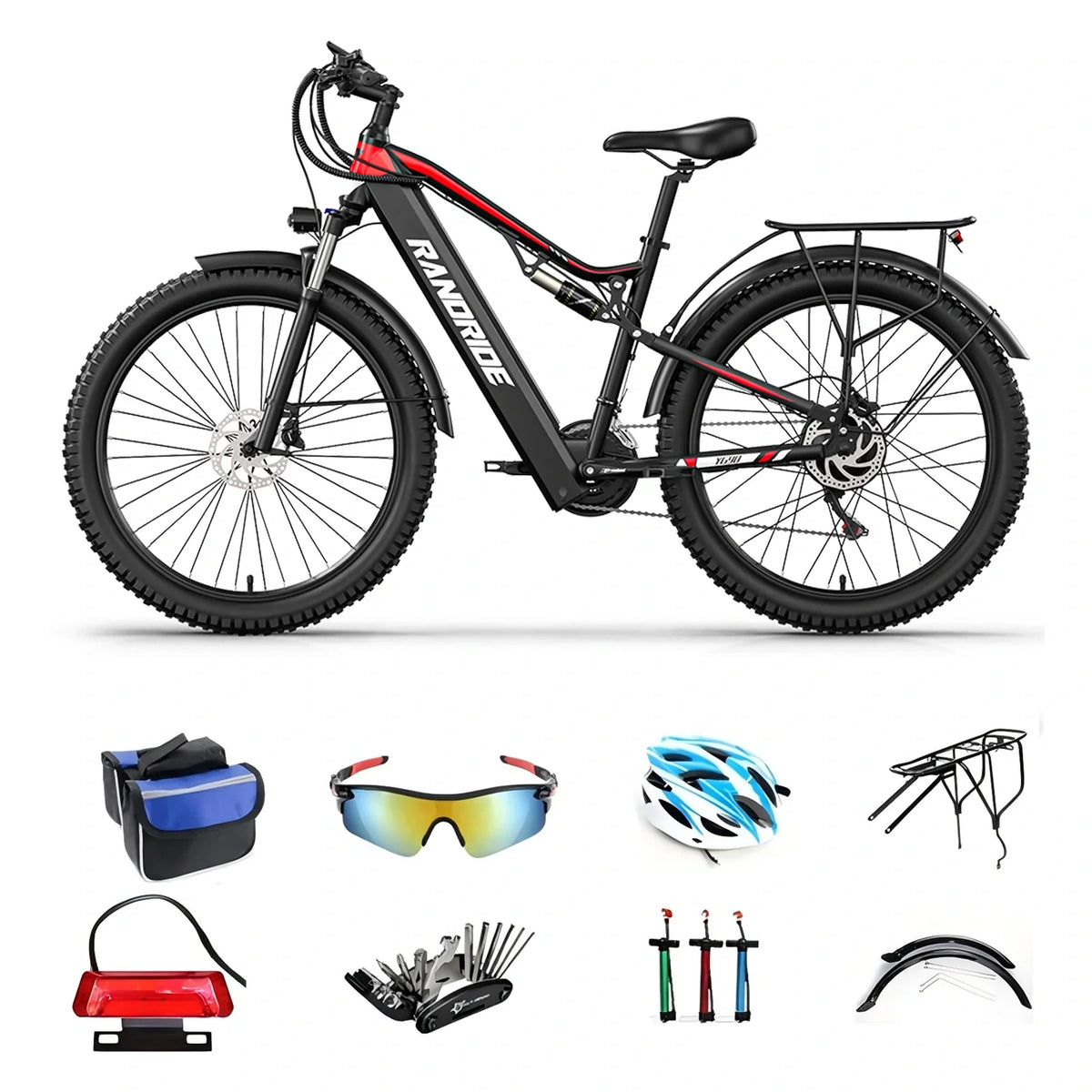 RANDRIDE YG90B 27.5"/29" Electric Mountain Bike 1000W Motor 48V 17Ah Battery