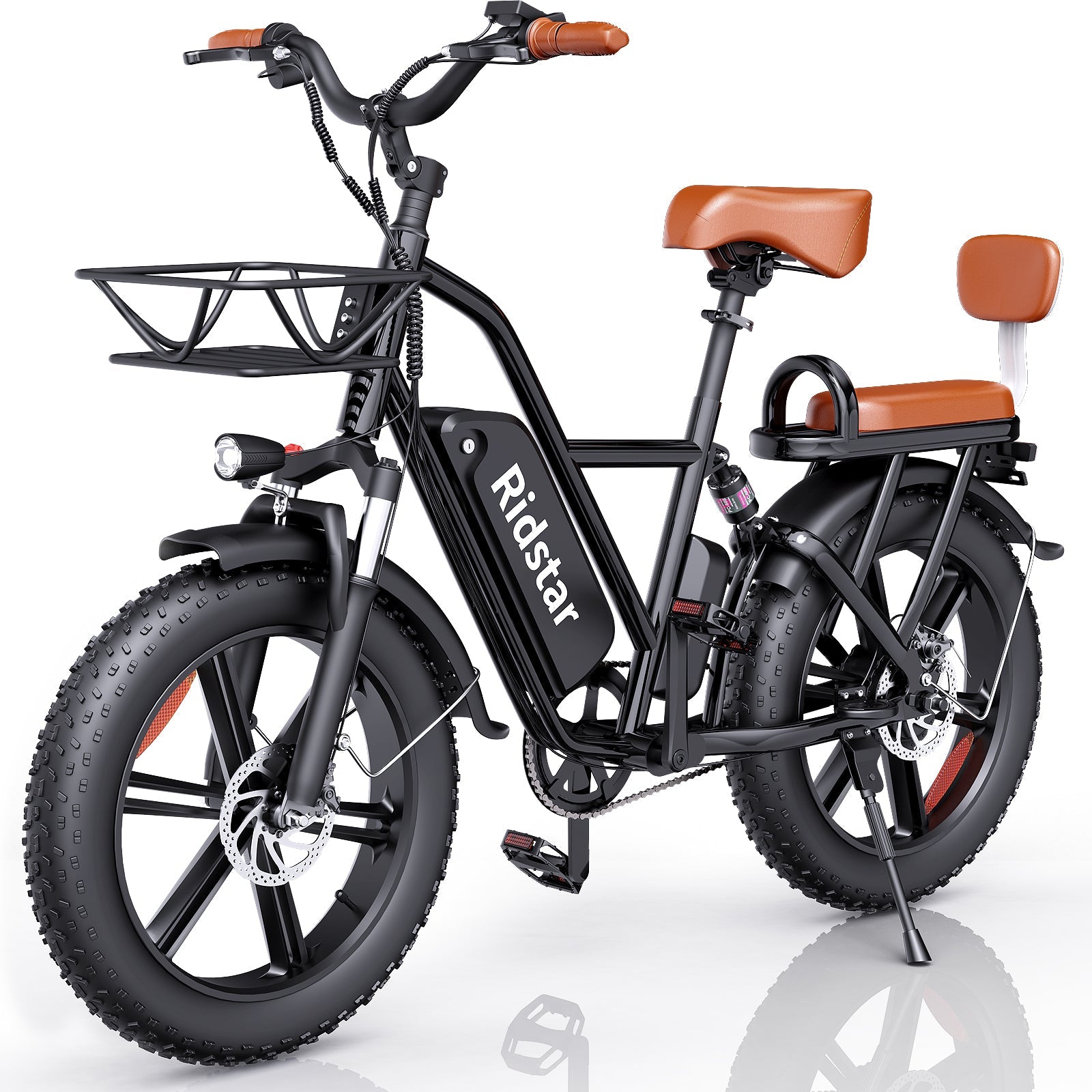RIDSTAR FM001 20" 1000W Motor 2 Seater Fat Tire Electric Bike 48V 15Ah Battery