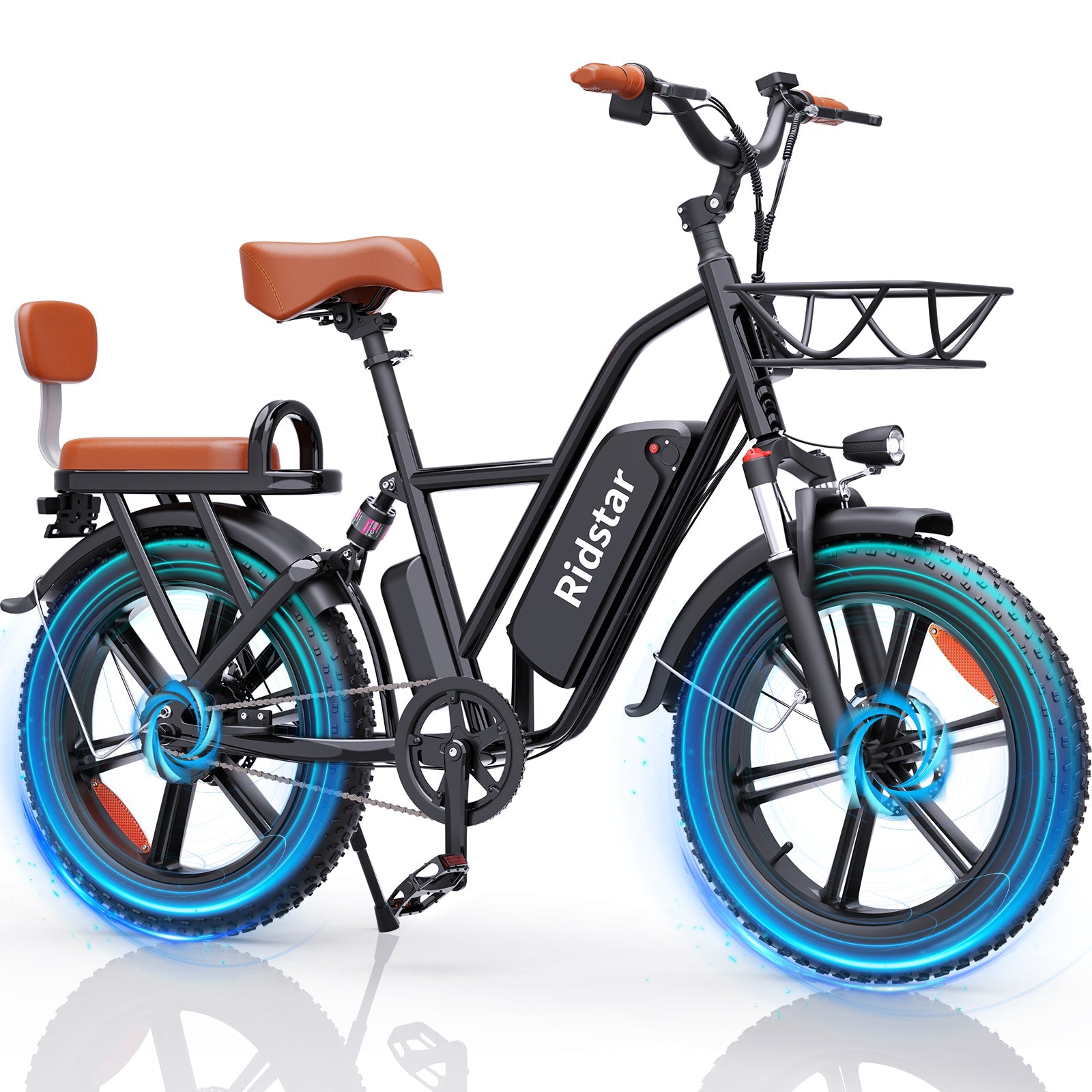 RIDSTAR FM001 20" 1000W Motor 2 Seater Fat Tire Electric Bike 48V 15Ah Battery
