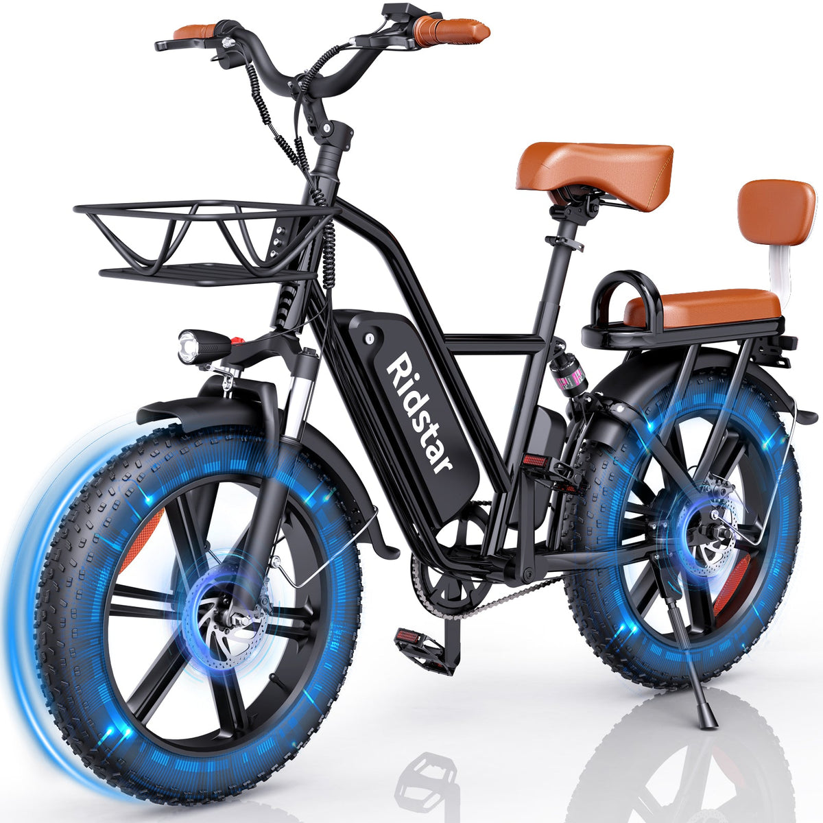 RIDSTAR FM001 20" 1000W Motor 2 Seater Fat Tire Electric Bike 48V 15Ah Battery