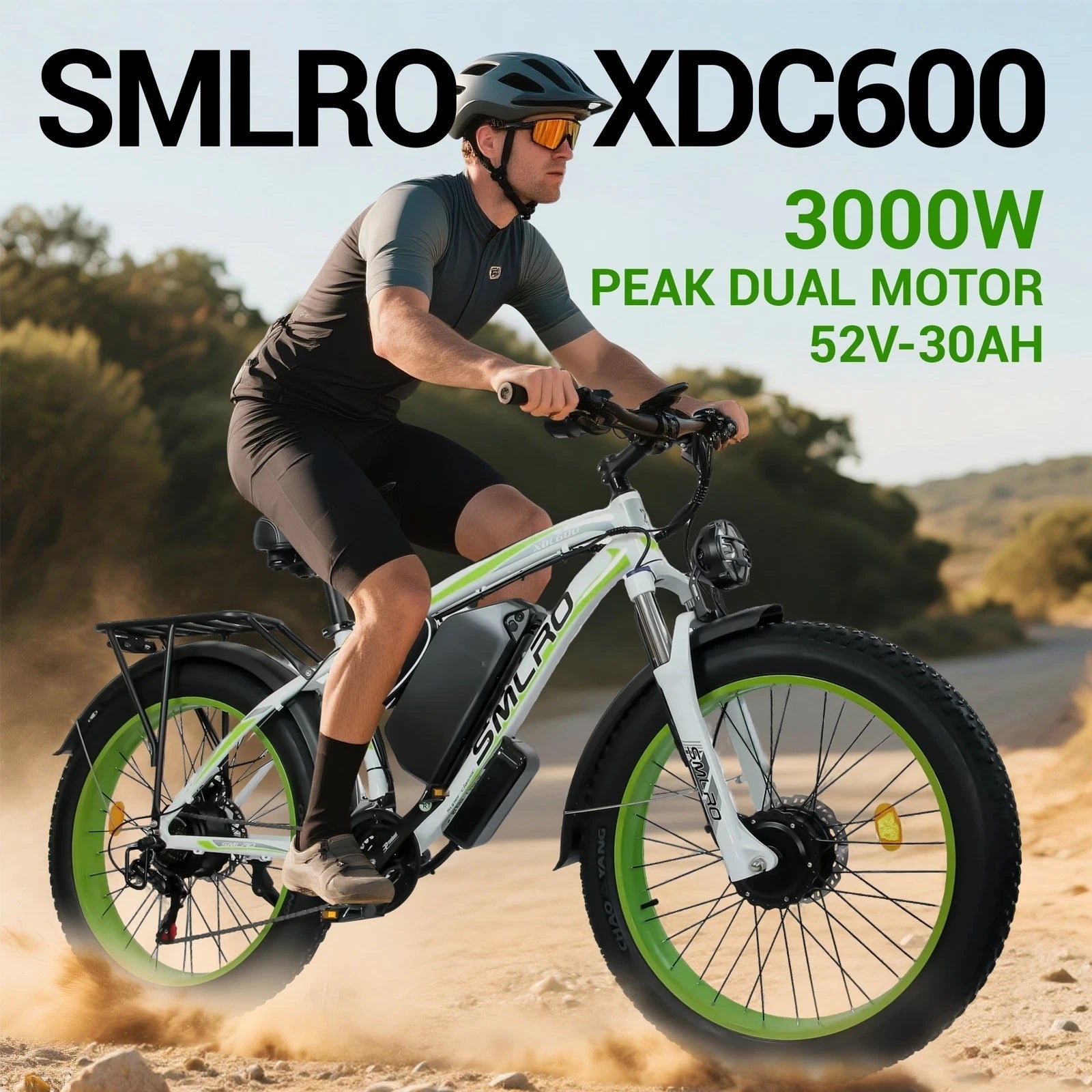 SMLRO XDC600 26" Off-road Electric Bike Dual Motor 2000W 52V 30Ah Battery