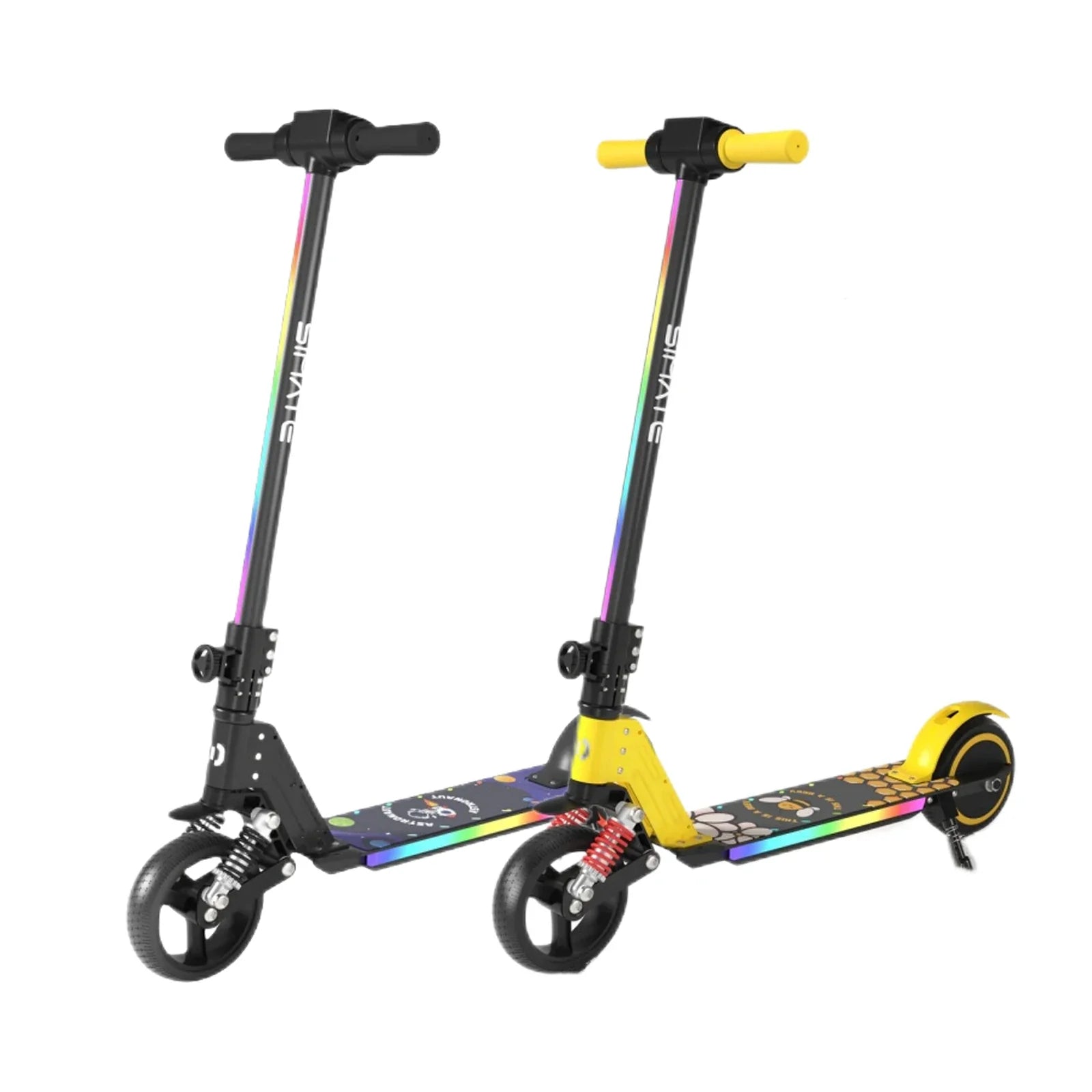 SIMATE S5 6.5" Kid's Foldable Colorful Body Lights Electric Scooter 130W Motor 24V 2.5Ah Battery (New)