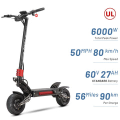 YUME Raptor 11" All-Terrain Electric Scooter 3000W*2 Dual Motors 60V 27Ah/30Ah Battery
