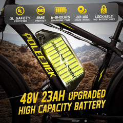 POLEEJIEK PLJ-2602 26" Fat Tire Mountain Electric Bike 2000W Dual Motors 48V 23Ah Battery