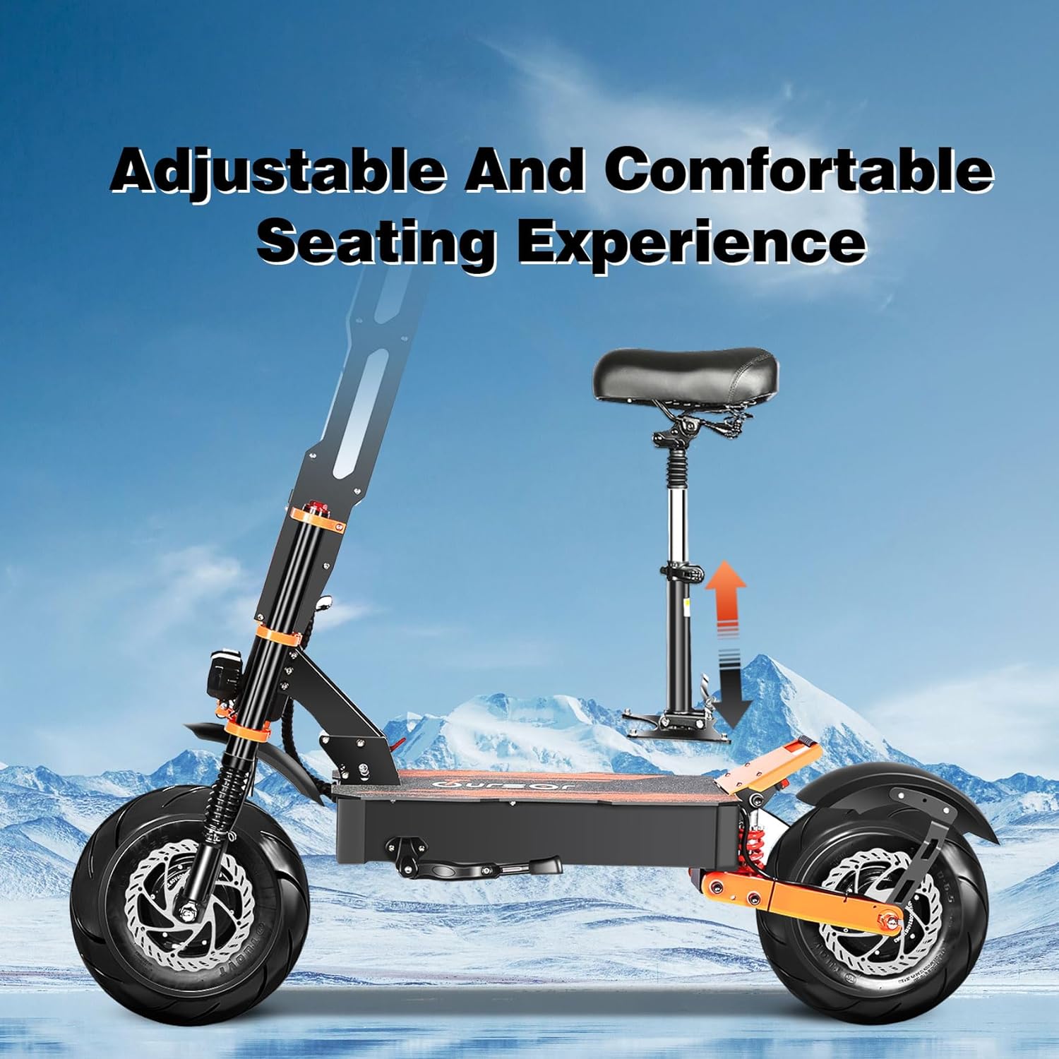 TOURSOR X8 13" Folding Electric Scooter with Seat 4000W*2 Dual Motors 60V 38.8Ah Battery