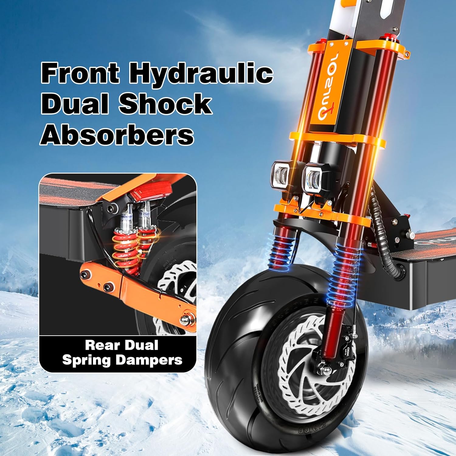TOURSOR X8 13" Folding Electric Scooter with Seat 4000W*2 Dual Motors 60V 38.8Ah Battery